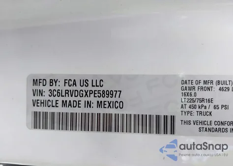 2023 Ram Promaster 2500 High Roof 159 Wb from USA, damaged, VIN 3C6LRVDGXPE589977